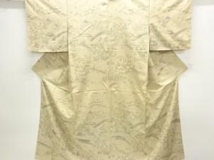 風景模様手織り紬付け下げ着物